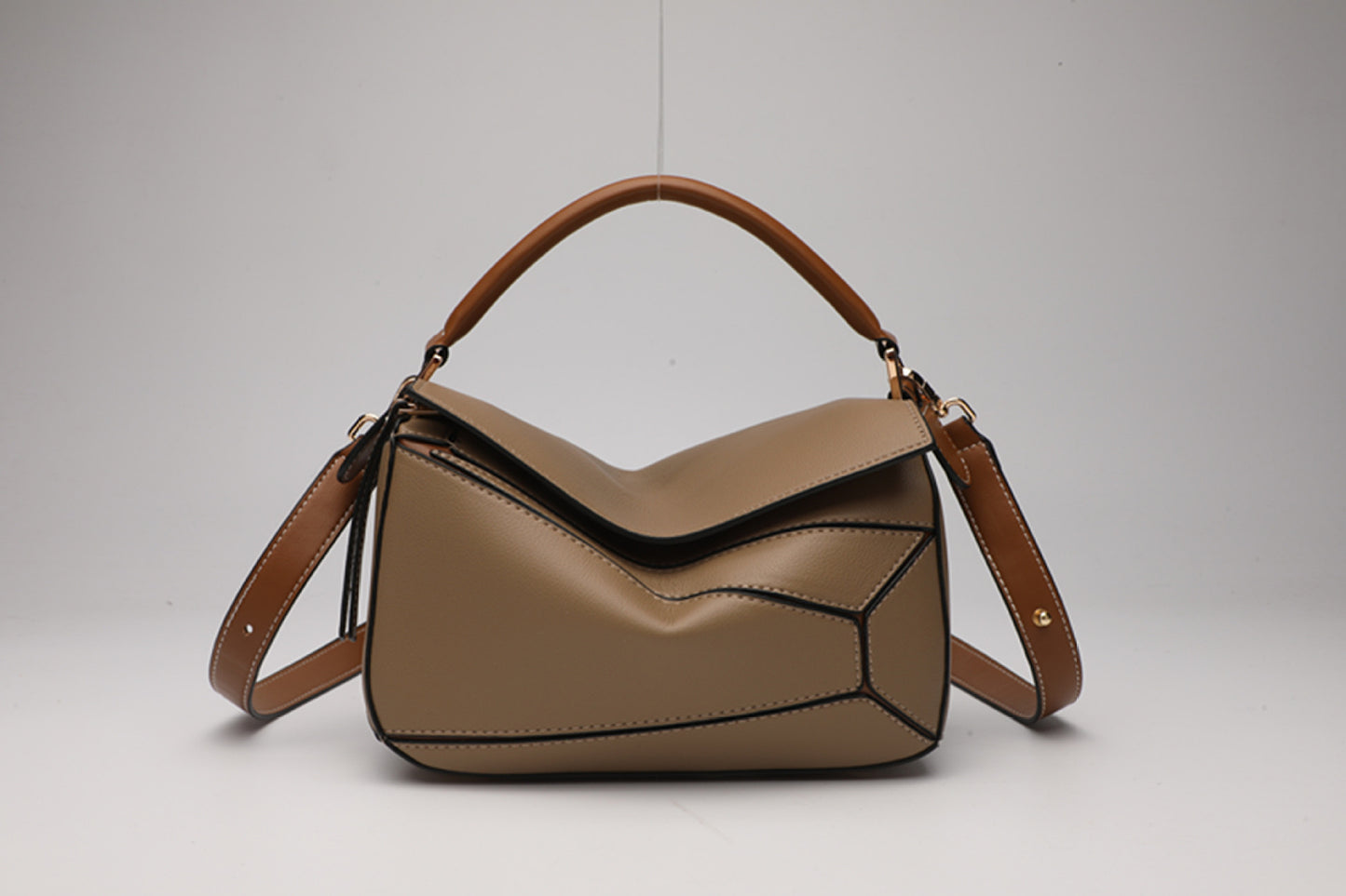 Le Cartable Geométrica – Cuir Cognac
